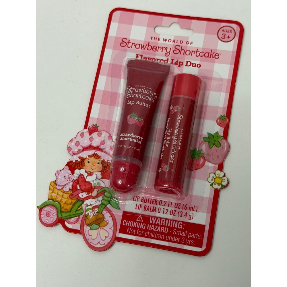 Strawberry Shortcake Flavored Lip Duo Set Lip Butter and Lip Balm WildBrain NEW